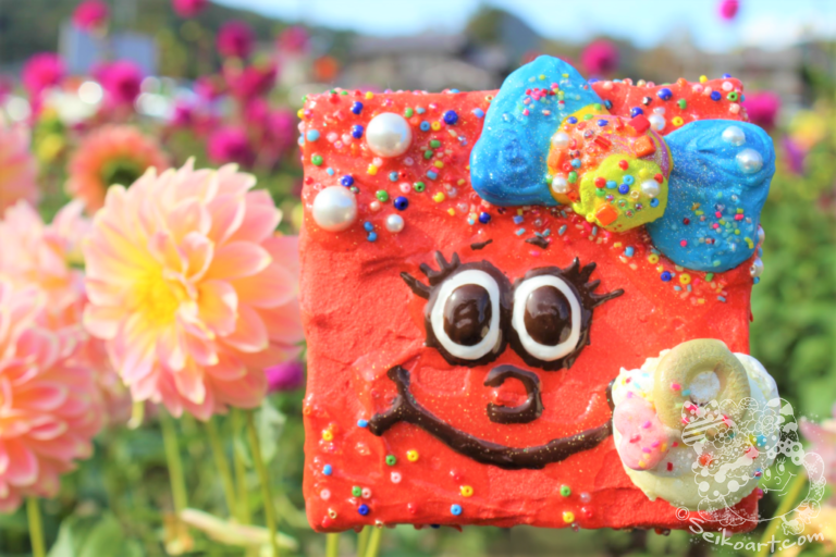 【作品紹介】Apple Ribbon　真っ赤なアップルリボンとダリアのフュージョン