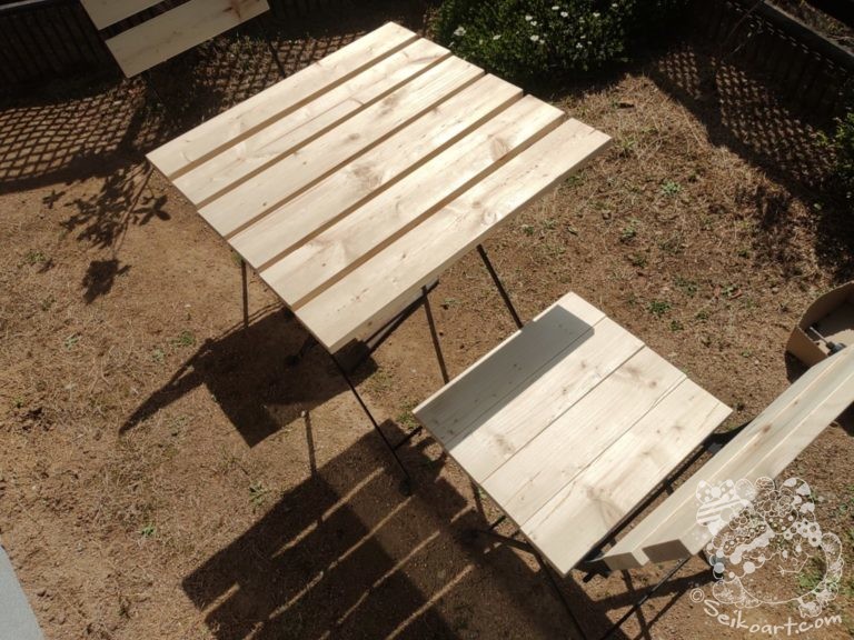 【簡単DIY】春らしくテーブルと椅子の板を張り替えてみた